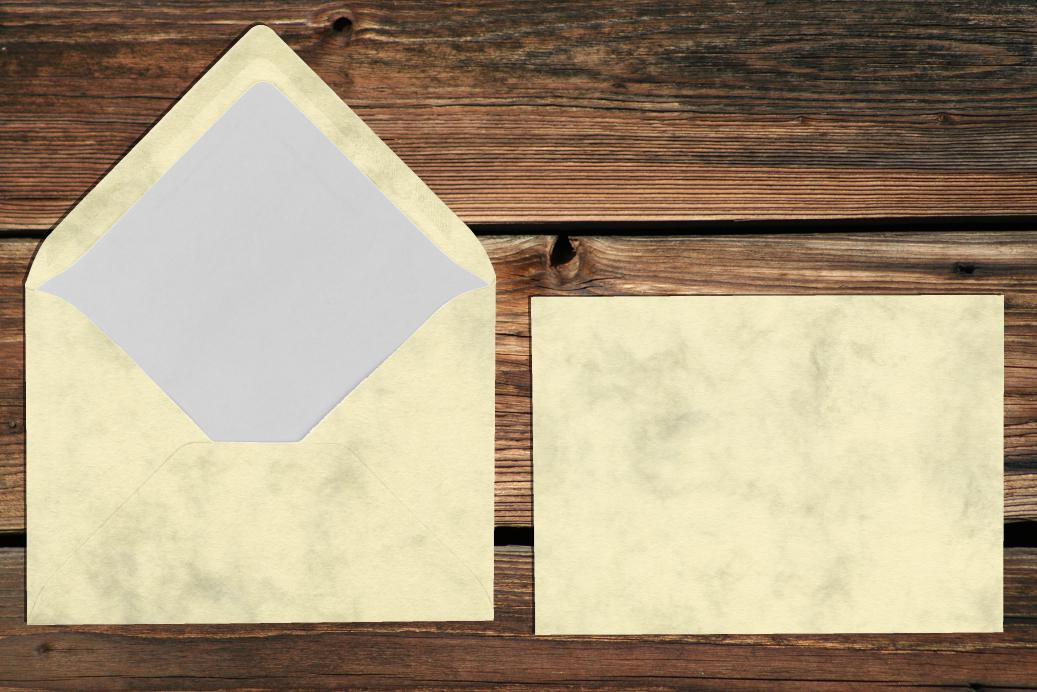 Briefhüllen mit Seidenfutter C6 114x162 mm Nassklebend Chamois Marmora 100 g/qm